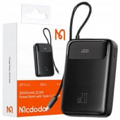 Mcdodo Mcdodo Powerbank 20000Mah Z Zaslonom 3X Usb Usb-C 22,5W + Usb-C Kabel