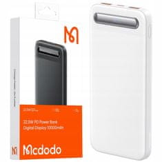 Mcdodo Mcdodo Powerbank 10000Mah Z Zaslonom 3X Usb Usb-C 22,5W + Usb-C Kabel