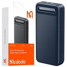 Mcdodo Mcdodo Powerbank 20000Mah Z Zaslonom 3X Usb Usb-C 22,5W + Usb-C Kabel