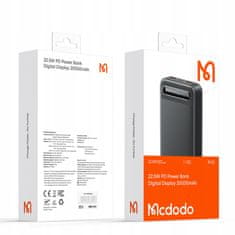 Mcdodo Mcdodo Powerbank 20000Mah Z Zaslonom 3X Usb Usb-C 22,5W + Usb-C Kabel