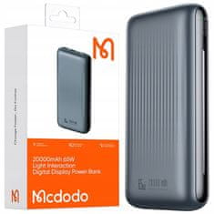 Mcdodo Mcdodo Powerbank 20000Mah Z Zaslonom 3X Usb Usb-C 65W + Usb-C Pd Kabel