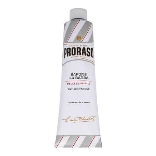 Proraso White Shaving Soap In A Tube milo za britje v tubi z zelenim čajem za moške