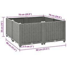 Vidaxl Visoka greda 80x80x38 cm polipropilen