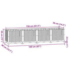 Vidaxl Visoka greda 160x40x38 cm polipropilen