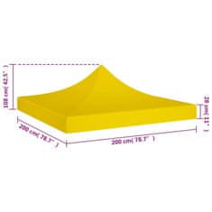 Vidaxl Streha za vrtni šotor 2x2 m rumena 270 g/m²