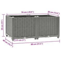 Vidaxl Visoka greda 80x40x38 cm polipropilen