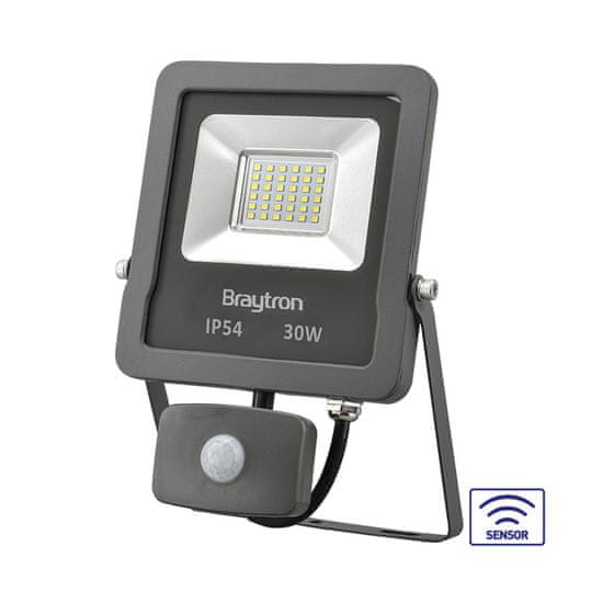BRAYTRON FLOOD SL reflektor LED 30W hladno bela PIR IP54 antracit