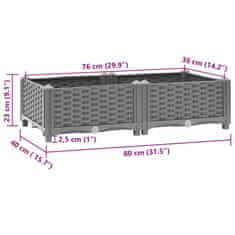 Vidaxl Visoka greda 80x40x23 cm polipropilen