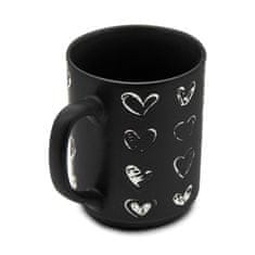 Vrč porcelan 340ml HEART črn