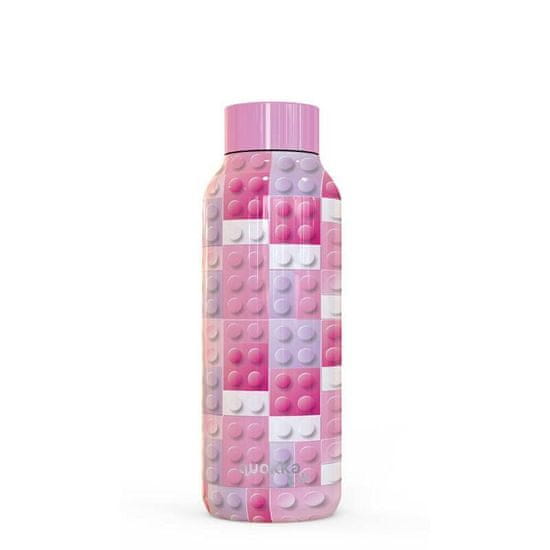 QUOKKA Solid Kids termovka za otroke 510 ml, pink bricks