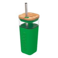 QUOKKA Liquid Cube skodelica s slamico 540 ml, green