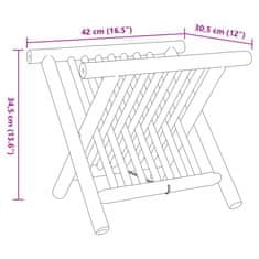 Vidaxl Stojalo za revije 42x30,5x34,5 cm bambus