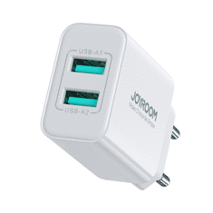 Joyroom Polnilec 2x USB-A 10,5W 2,1A bele barve