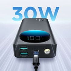 Joyroom Powerbank s svetilko 30W 20000mAh + kabel USB-A - USB-C 25cm črn