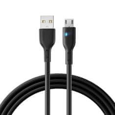 Joyroom Kabel USB - microUSB 2,4A z LED diodo 2 m črn