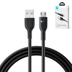 Joyroom Kabel USB - microUSB 2,4A z LED diodo 2 m črn