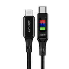 AceFast USB-C - USB-C 100W kabel z zaslonom 1,2 m črn