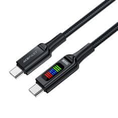 AceFast USB-C - USB-C 100W kabel z zaslonom 1,2 m črn