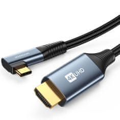 shumee Kotni kabel USB-C - HDMI 4K 60Hz, 2m, siv