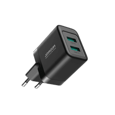 Joyroom Omrežni polnilec 2x USB-A 12W 2,4A črn