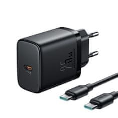 Joyroom Hitri mali polnilec USB-C 25W + kabel USB-C 1m črn