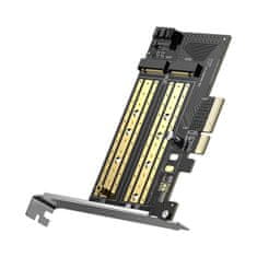 Ugreen Razširitvena kartica PCIe 3.0 x4 adapter, dodatni dve reži za SSD M.2 M-Key in M.2 B-Key