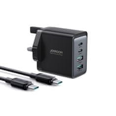 Joyroom GaN PD 67W omrežni polnilec 2x USB-C 2x USB-A Angleški vtič UK črna