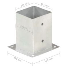 Vidaxl Sidra za stebričke 4 kosi pocinkana kovina 101 mm