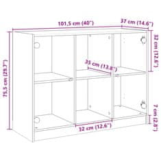 Vidaxl Komoda betonsko siva 102x37x75,5 cm inženirski les