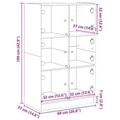 Vidaxl Visoka omara z vrati rjavi hrast 68x37x109 cm inženirski les