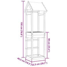 Vidaxl Igralni stolp 52,5x46,5x195 cm impregnirana borovina