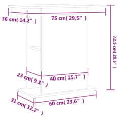 Vidaxl Stojalo za akvarij črno 75x36x72,5 cm inženirski les