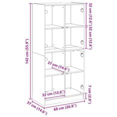 Vidaxl Visoka omara z vrati sonoma hrast 68x37x142 cm inženirski les