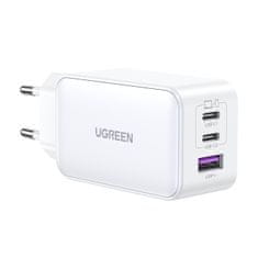 Ugreen GaN 65W hitri polnilec USB-A / 2x USB-C bele barve