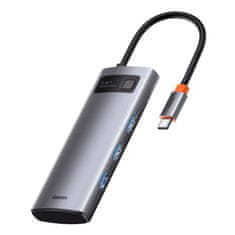 BASEUS 5v1 Večnamenski USB-C PD HUB 100W HDMI 4K 3x USB 3.2 siva