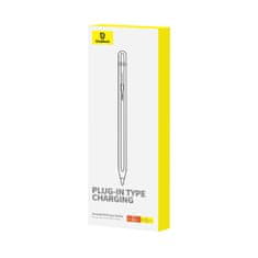 BASEUS Pisalo Stylus za iPad z aktivno zamenljivo konico Smooth Writing 2 + kabel USB-A, bela