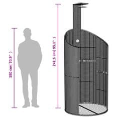 Vidaxl Zunanji tuš črn 100x100x241,5 cm poli ratan in akacijev les