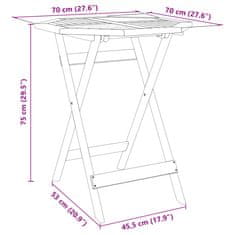 Vidaxl Zložljiva vrtna miza Ø70x75 cm trden akacijev les