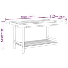 Vidaxl Klubska mizica 90x50x45 cm bambus