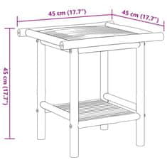 Vidaxl Klubska mizica 45x45x45 cm bambus