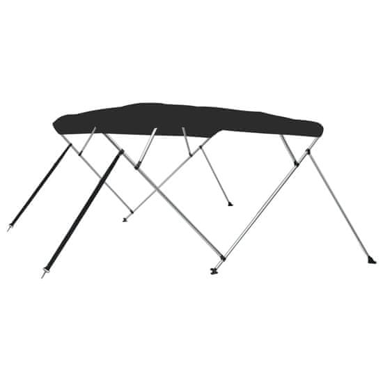 Vidaxl Bimini tenda s 4 loki črna 243x180x137 cm