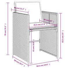 Vidaxl Vrtna jedilna garnitura 9-delna z blazinami bež poli ratan