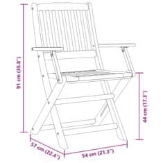 Vidaxl Vrtna jedilna garnitura 9-delna 180x90x75 cm trden akacijev les