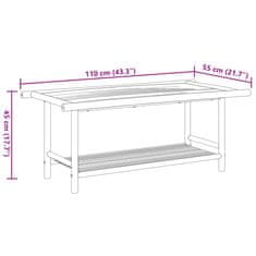 Vidaxl Klubska mizica 110x55x45 bambus