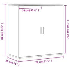 Vidaxl Komoda betonsko siva 79x38x80 cm inženirski les