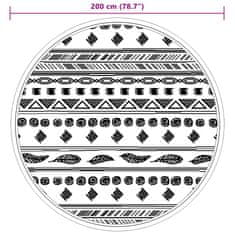 Vidaxl Zunanja preproga siva Ø200 cm PP