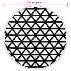 Vidaxl Zunanja preproga črna Ø200 cm PP