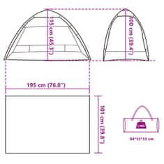 Vidaxl Šotor za plažo za 2 osebi siv za hitro postavitev vodoodporen