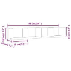 Vidaxl Stenska omarica rjavi hrast 99x18x16,5 cm inženirski les