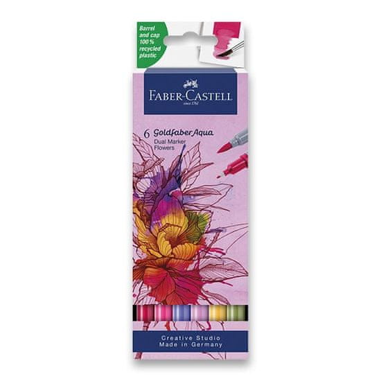 Faber-Castell Marker Goldfaber Aqua Dual Marker Flowers set, 6 barv